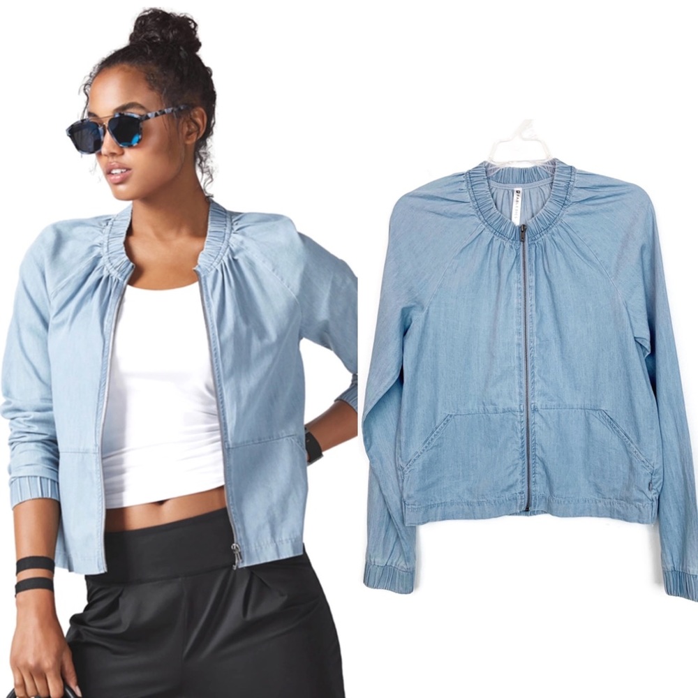 Fabletics Franscesca chambray bomber jacket